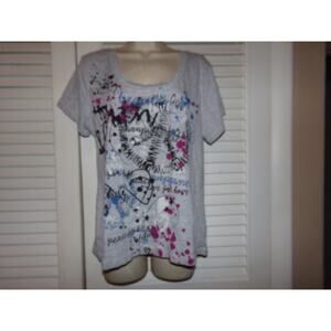 Vintage y2k 90s L.E.I. beauty/love t shirt XXL retro boho‎